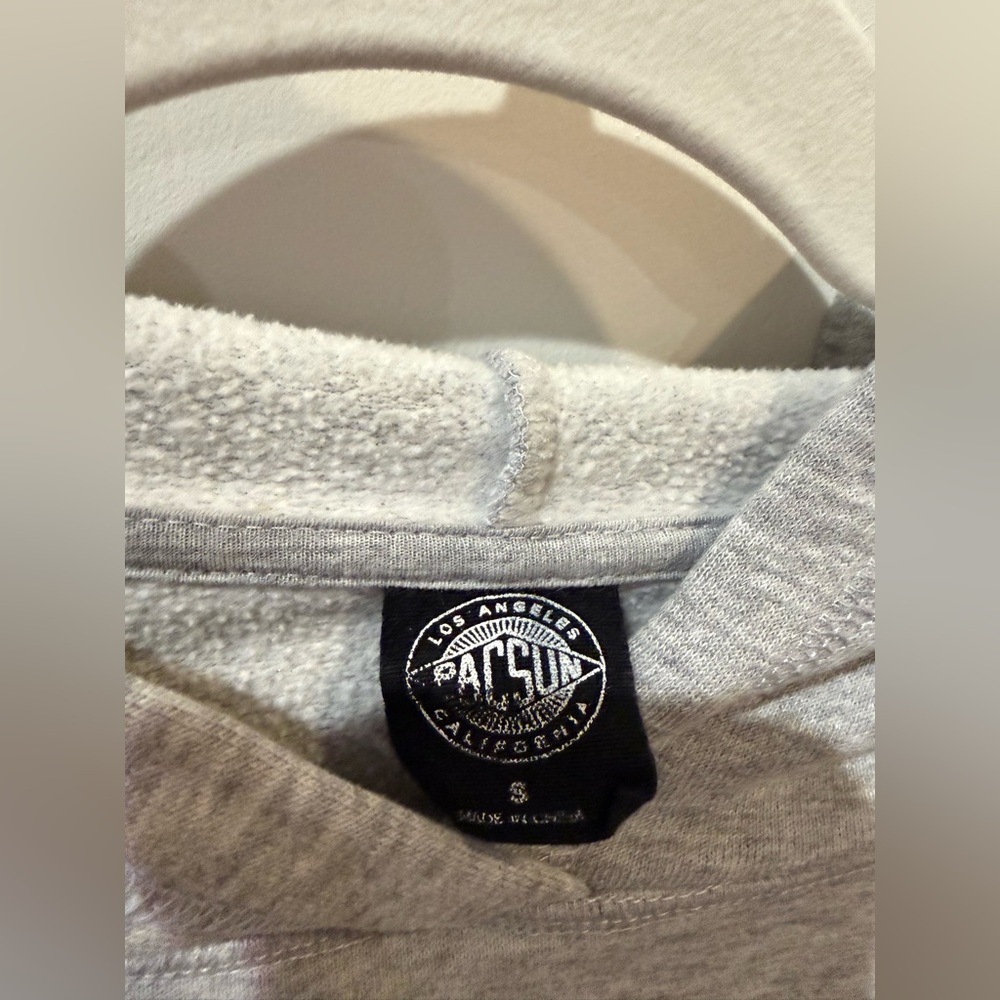 PacSun Gray Hoodie with Green Chest Logo - Picture 2 of 4